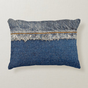 Orange Stitch, Double Denim Patch. Dekokissen