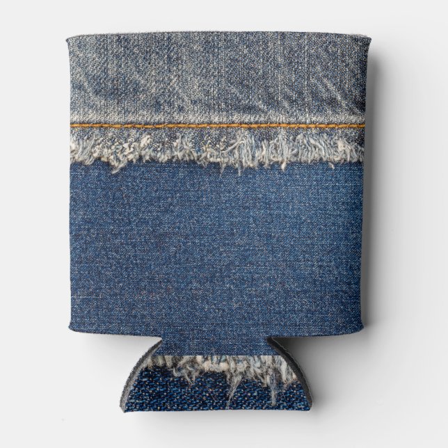 Orange Stitch, Double Denim Patch. Dosenkühler (Vorderseite)