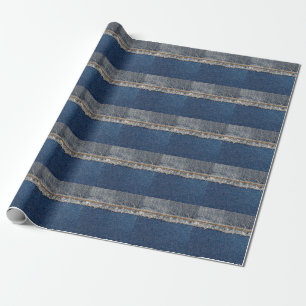 Orange Stitch, Double Denim Patch. Geschenkpapier