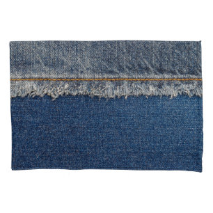 Orange Stitch, Double Denim Patch. Kissenbezug