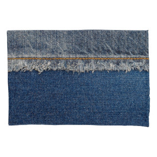 Orange Stitch, Double Denim Patch. Kissenbezug