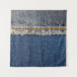 Orange Stitch, Double Denim Patch. Wandteppich