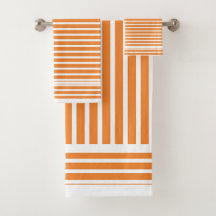 Orange Streifen Badetuch Geschenk Set