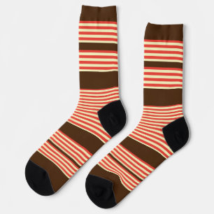 Orange Streifen Brown Socken