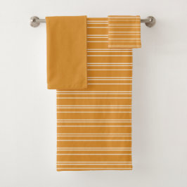 Orange Streifen-Entwurf - Tuch-Forschung Badhandtuch Set