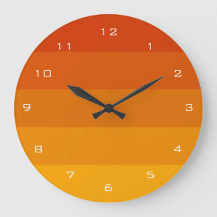 Orange Streifen Große Wanduhr