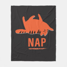 Orange Streifen-Katzen-Nickerchen-Fleece-Decke