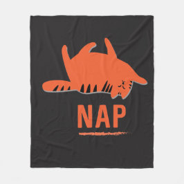 Orange Streifen-Katzen-Nickerchen-Fleece-Decke Fleecedecke