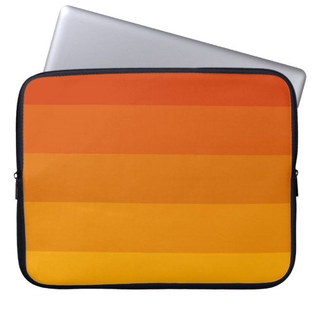 Orange Streifen Laptopschutzhülle (Vorderseite)