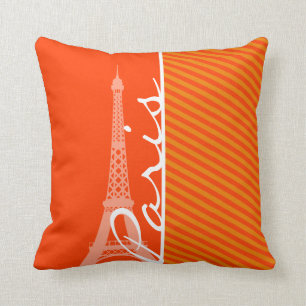 Orange Streifen; Paris Kissen