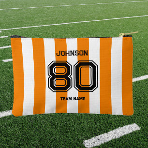 Orange Strip Sports Team Individuelle Name Zubehörtasche