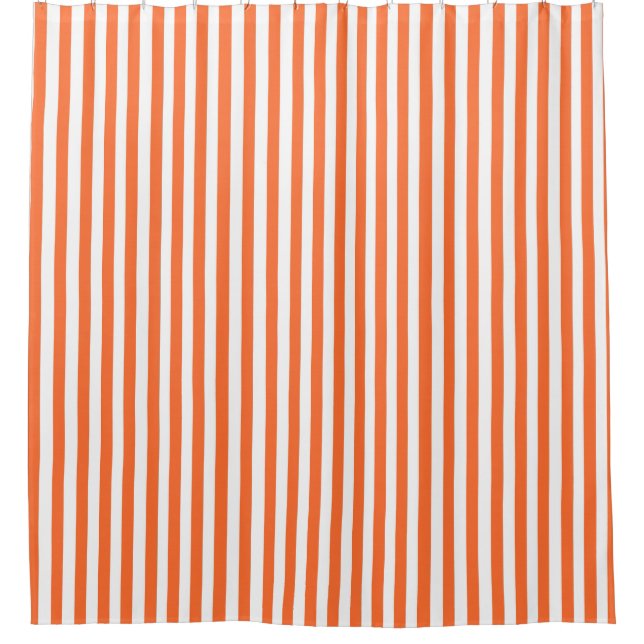 Orange Stripe Duschvorhang (Vorderseite)