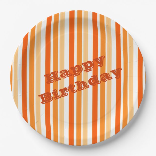 Orange Stripe Paper Guest Teller (Vorderseite)