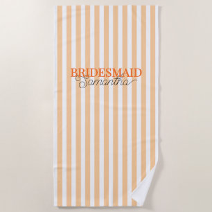 Orange Striped Bridesmaid Bachelorette Wochenende Strandtuch