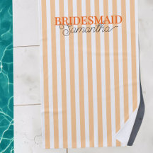 Orange Striped Bridesmaid Bachelorette Wochenende