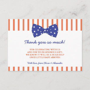 Orange Stripes & Blue Bow  Merci Baby shower