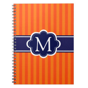 Orange Stripes Marine-Blau-kundenspezifische Notizblock