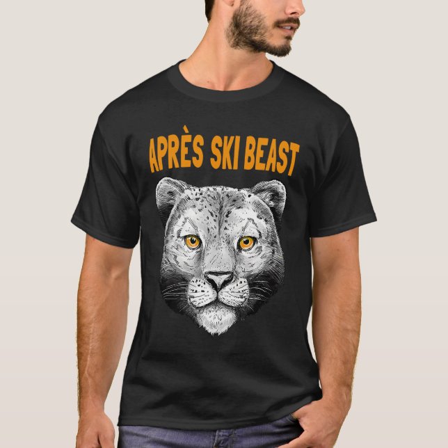 Orange Style Apres Ski Snow Leopard T-Shirt (Vorderseite)