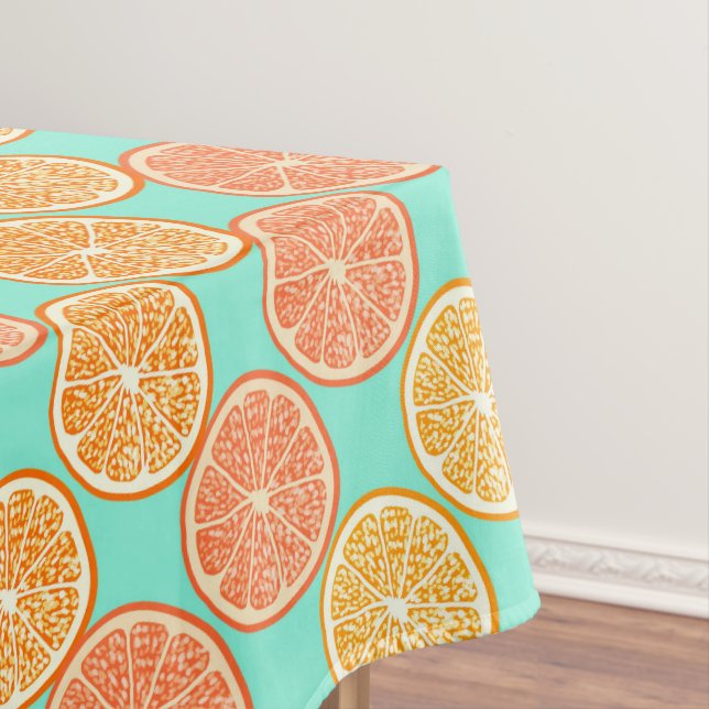 Orange Summer Aquamarin Blue Tischdecke (Beispiel)