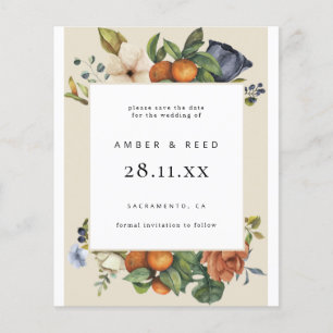 Orange Summer Floral Botanic Boho