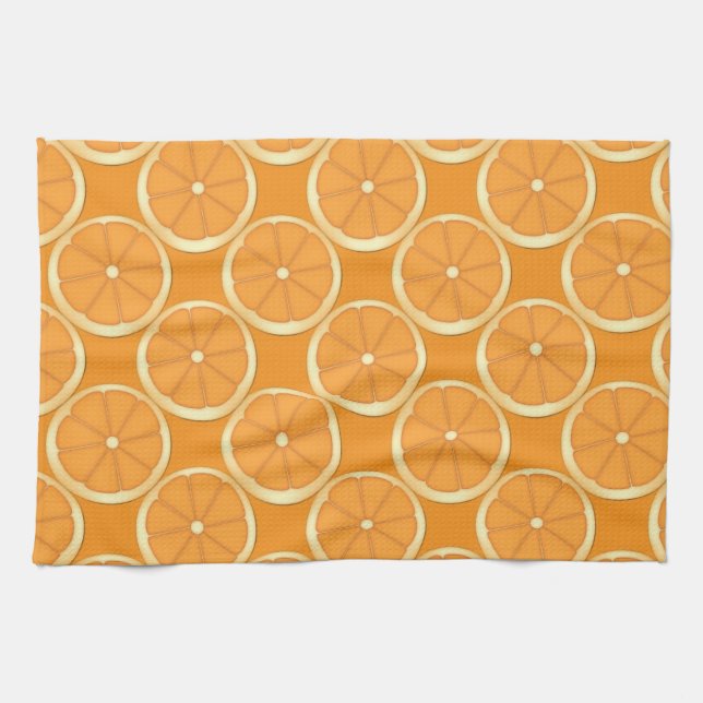 Orange Summer Fruchtküche Handtuch (Horizontal)