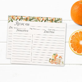 Orange Summer Fruit Personalize Family Rezept Card