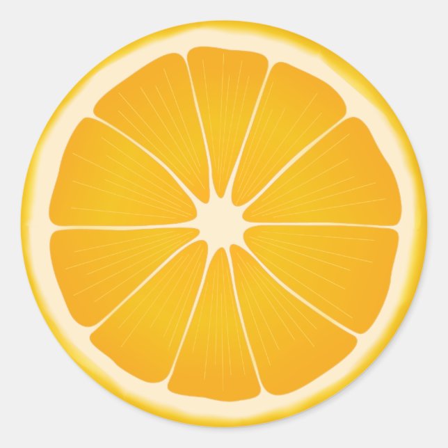 Orange Summer Fruit Runder Aufkleber (Vorderseite)