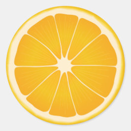 Orange Summer Fruit Runder Aufkleber