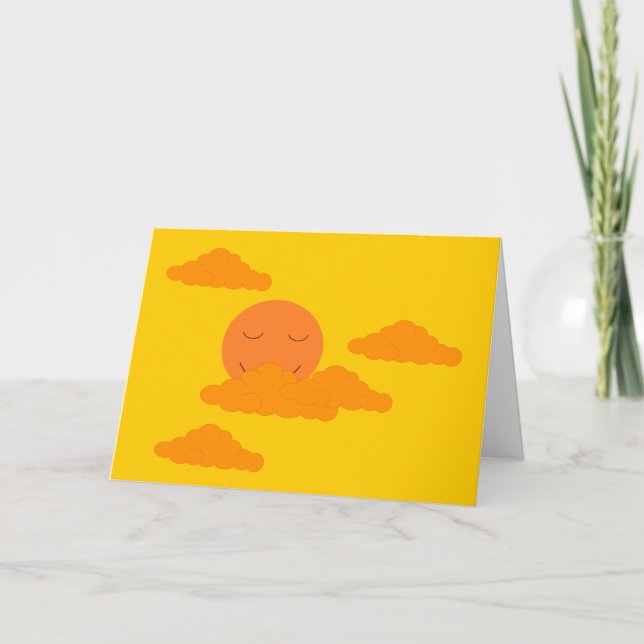 Orange Sun in Golden Sky: Leere Karte (Vorderseite)