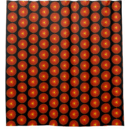 Orange Sunburst Beach House Fraktal Art Pattern Duschvorhang