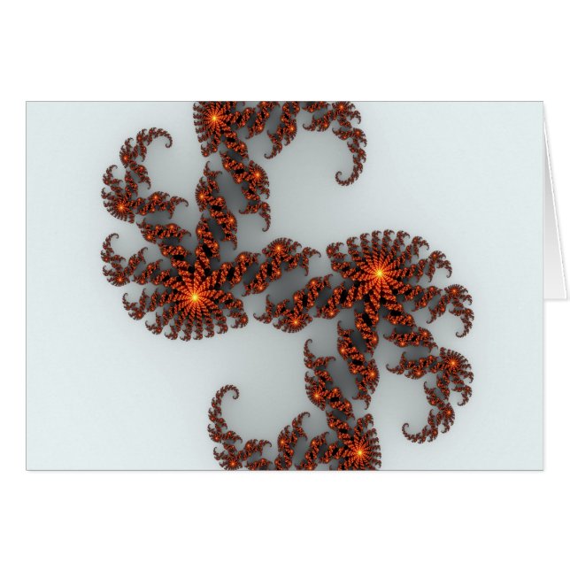 Orange Sunburst Fraktal (Vorderseite (Horizontal))