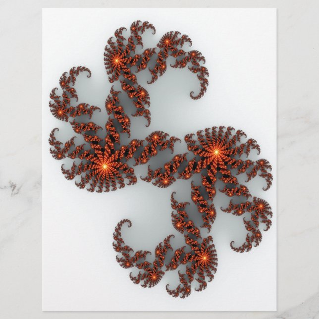 Orange Sunburst Fraktal (Vorderseite)