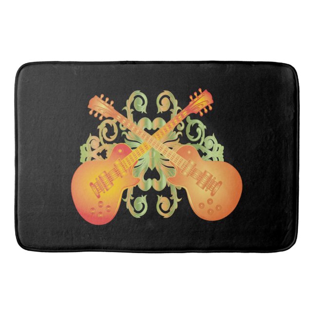 Orange Sunburst Guitars Unglaubliches Budget Bath  Badematte (Vorderseite)