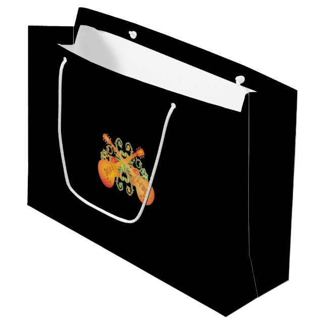 Orange Sunburst Guitars Unglaubliches Budget Große Geschenktüte (Vorderseite Schrägansicht)