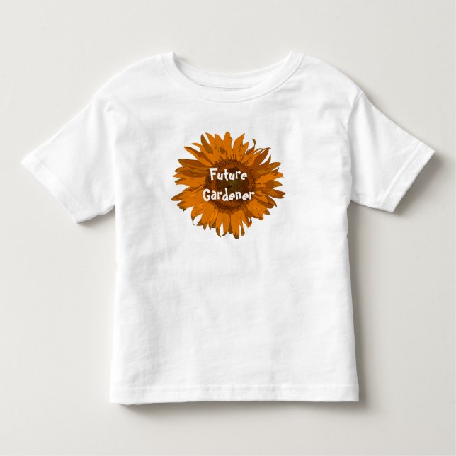 Orange Sunflower Future Gardener Kleinkind T-shirt (Vorderseite)