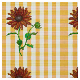 Orange Sunflower Glo Fabric Stoff