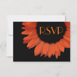 Orange Sunflower UAWG Wedding Response RSVP Karte