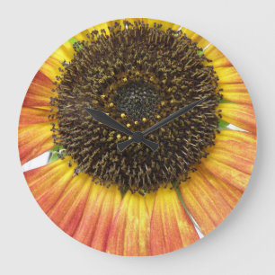 Orange Sunflower Wall Clock Große Wanduhr