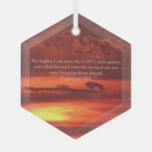Orange Sunrise Scripture Suncatcher Glass Ornament Aus Glas
