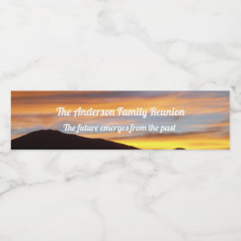 Orange Sunset Family Wiedersehen Quote Name Tag