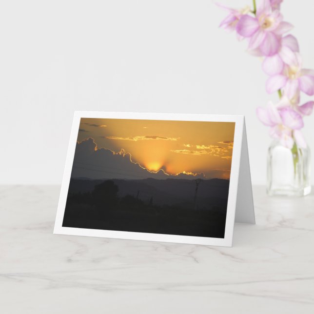 Orange Sunset in Valencia Spanien Karte (Orchidee)