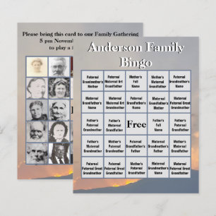 Orange Sunset Mountain Foto Family Bingo