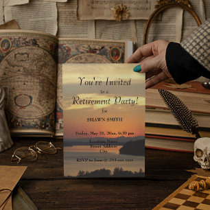 Orange Sunset Retirement Party Einladung