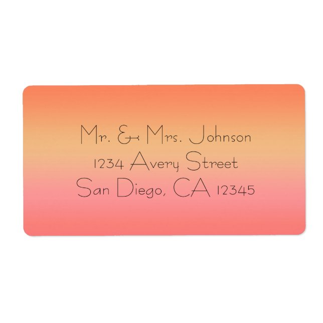 Orange Sunset Tropical Address Labels Sticker (Vorne)