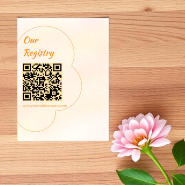 Orange Sunset Wedding Registry Begleitkarte (Von Creator hochgeladen)