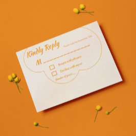 Orange Sunset Wedding RSVP Karte