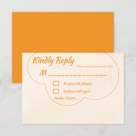 Orange Sunset Wedding RSVP Karte