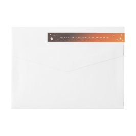 Orange Sunset+White Stars Wraparound Adressetikett