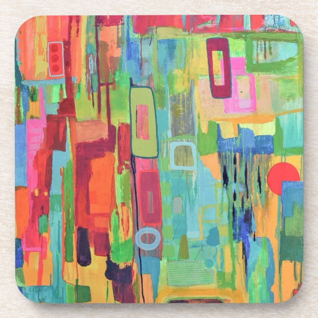 Orange Sunshine Set mit 6 Untersetzer (Vorderseite)