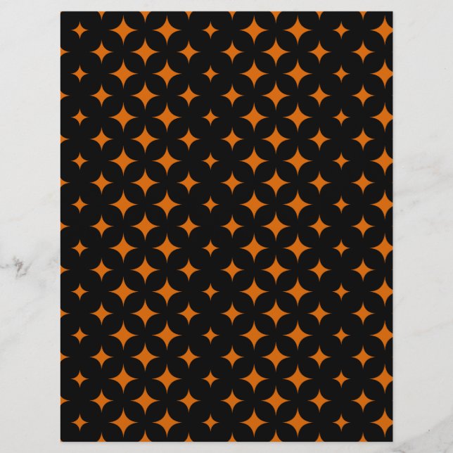 Orange sur papier artisanal Motif d'Halloween noir (Devant)